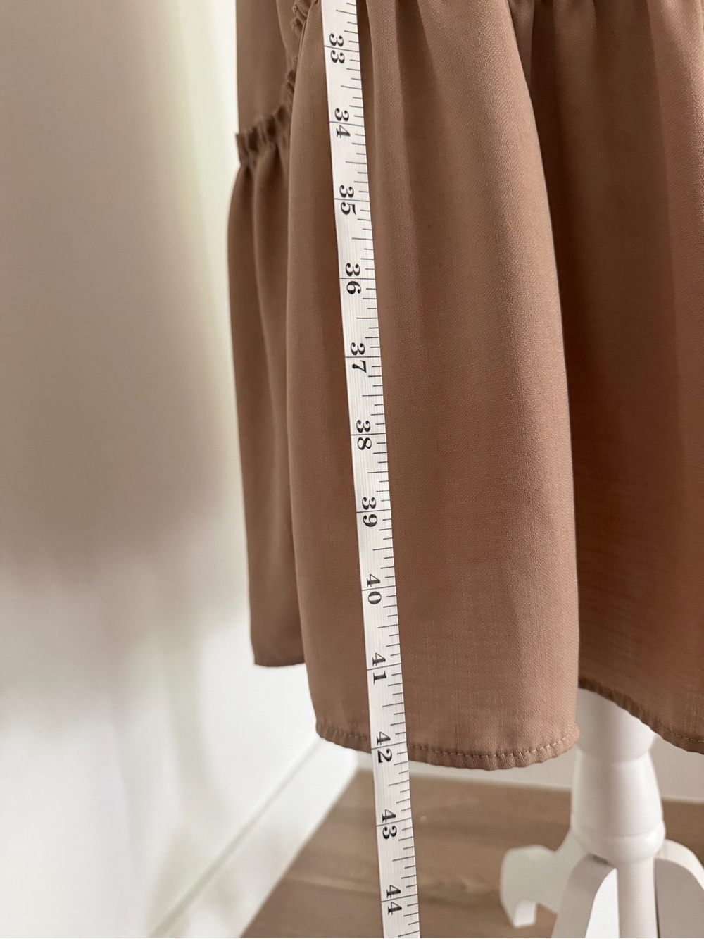 Trixxi Puff Sleeve Midi Dress in Taupe - Picture 7 of 7